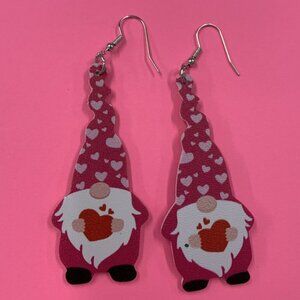 Gnome Dwarf Elf Earring, Valentine's Day Earring, Heart Earring, Love Earring